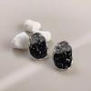 Elegant Gold-Plated Black Zircon Stud Earrings - Niche Design for a Luxurious Fashion Statement