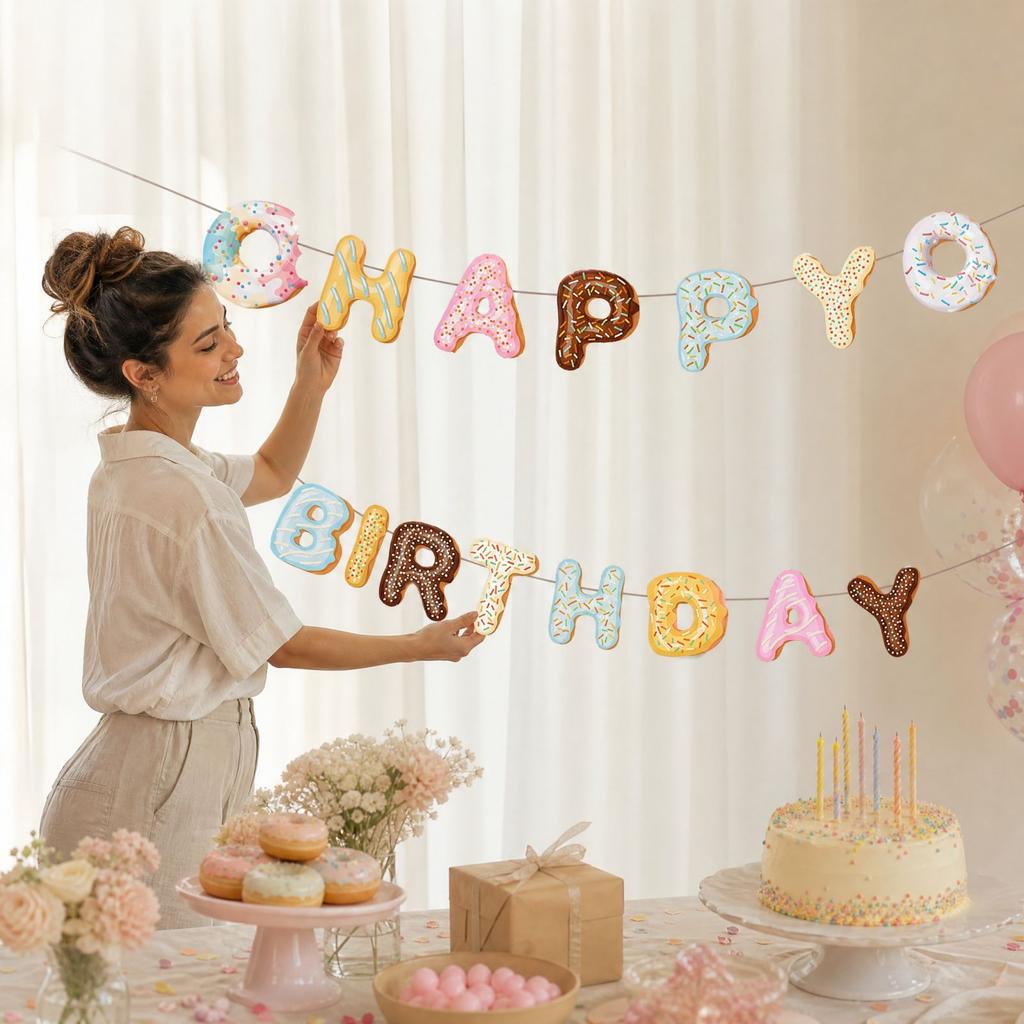 Themed Birthday Party Decoration Bunting Flag for Kids and Adults