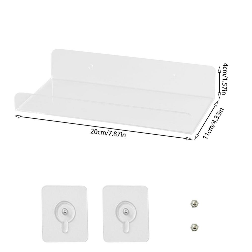 

Mini Floating Shelf Transparent Security Camera Shelf With Removable Rail Wall Stand Router Shelf Set-top Box Shelf For Display