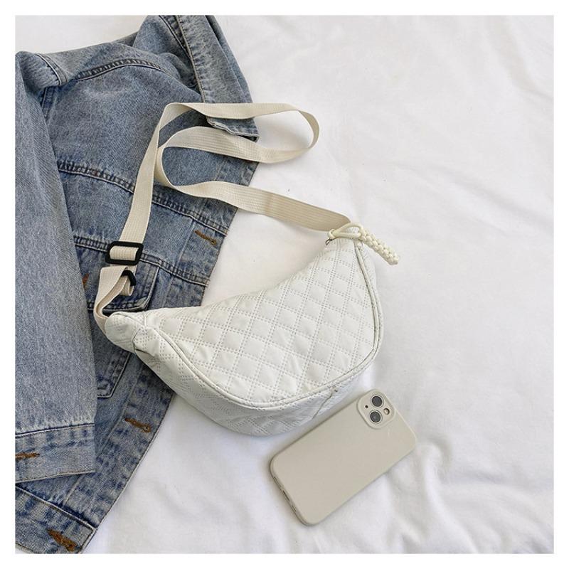 Women's New Shoulder Crossbody Dumpling Bag Large Capacity Tote Bag Solid Color Casual Versatile Nylon Fabric Bag Trendy