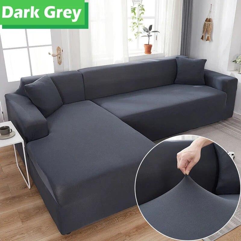 Elastic Solid Sofa Cover 1/2/3/4 Seater Cover for Sofa Couch Armchair L-shaped Corner Sofa Cover Slipcover for Living Room
