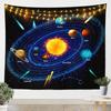 Galaxy Tapestry Outer Space Wall Tapestry for Boys Kids Universe Themed Tapestries Cute Cartoon Planet Rocket Print Wall Hanging