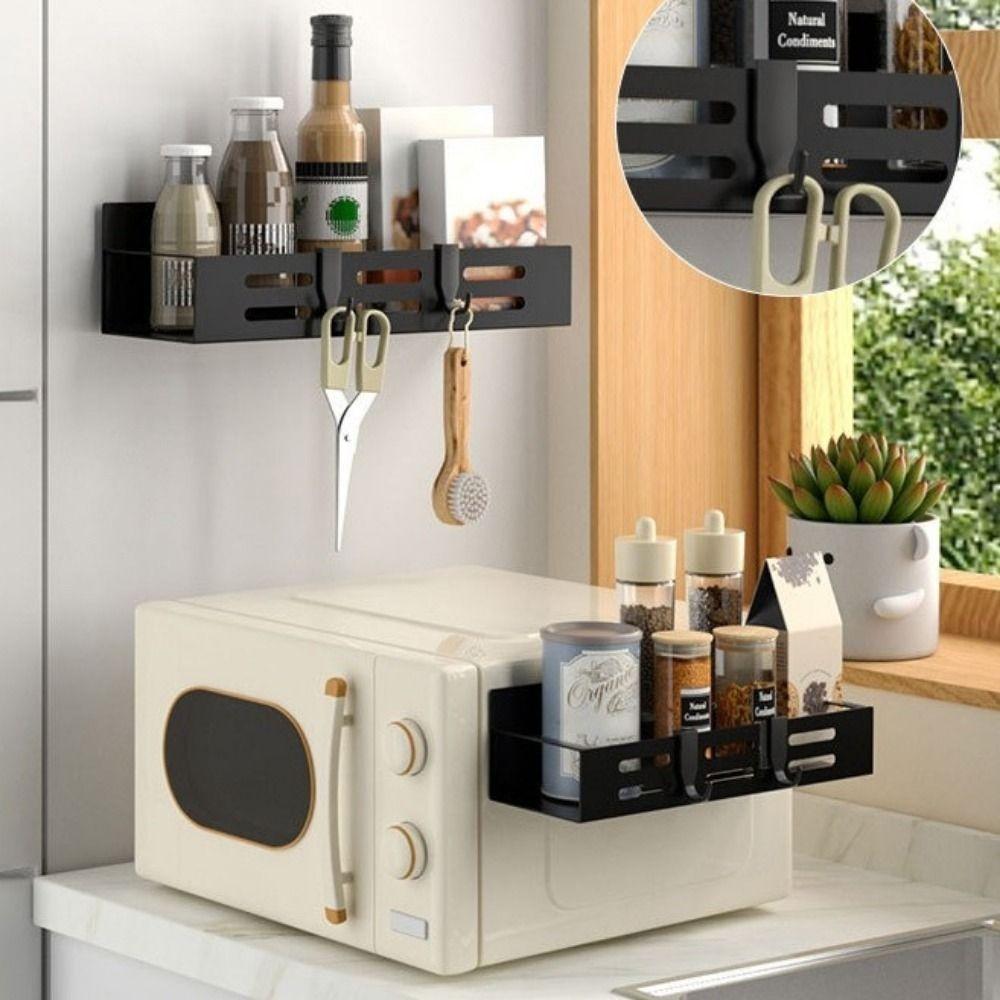 1/2PCS Iron Magnetic Spice Rack Wall Mounted Refrigerator Organizer Durable Seasoning Holder  Home
