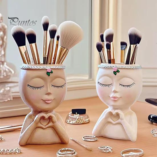 Doniczka na kwiaty w kształcie twarzy Love Style Girl Head Plant Pot Small Lady Face Planter dla sukulentów do wnętrz i na zewnątrz, centralny element biurka do salonu