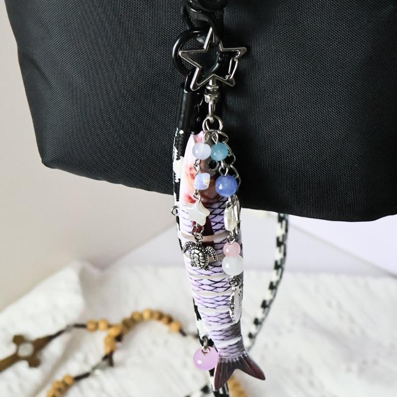 Artificial Fish Baits Keychains Lightweight Phone Lanyard Charm Accessory Unisex Bag Decoration For Outdoor Enthusiasts