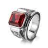 Colorful Gemstone Dragon Totem Men's Fashion Bracelet Ring