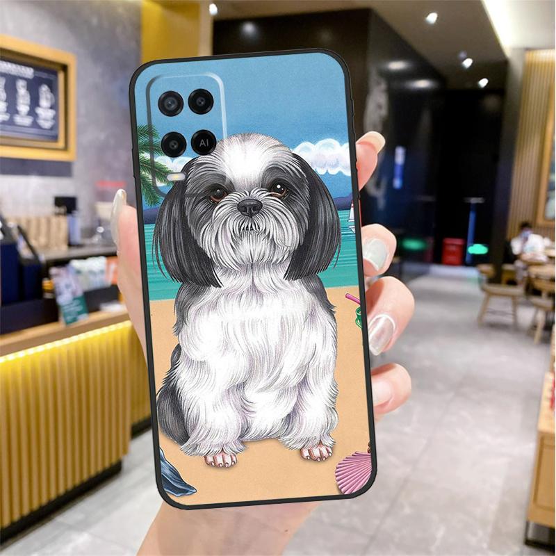 Cartoon Shih Tzu Dog Case For Oppo A98 A18 A38 A58 A78 A60 A80 A40 A96 A76 A16 A94 A74 A54 A15 A17 A57 A77 A5 Pro