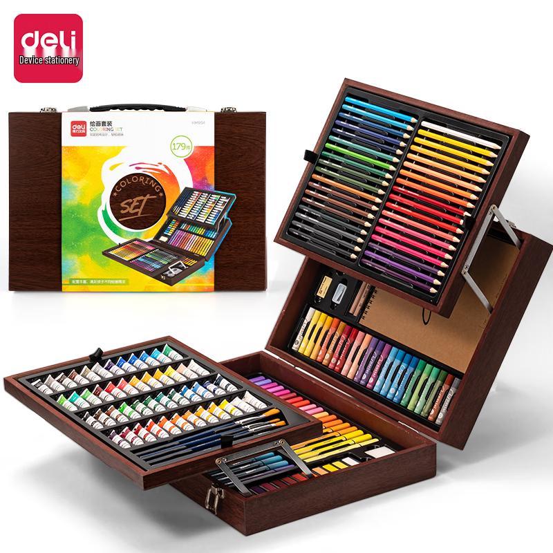 Deli 179-Piece Kids' Deluxe Art Set Gift Box