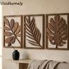 3 Stück rustikales Holz Tropical Leaf Wand Schild Bauernhaus Künstlerisches Monstera Wandpaneel Set Ausgeschnittenes Blatt Natur inspiriert