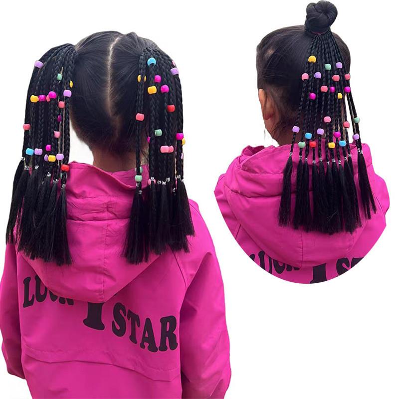 1PC New Lovely Girls Braided Wigs Ponytail Headbands Rubber Bands Hair Bands Headwear Kids Hair Accessories Hair Ornament