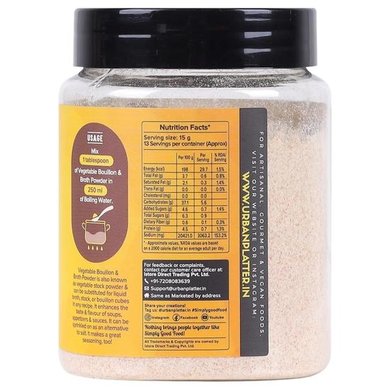 Urban Platter Vegetable Bouillon and Broth Powder, 200g [ Anytime Convenience | Prepares Quickly | Vibrant Flavours | Ideal Seasoning and Condiment]