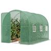 2 x 3 m Walk-in Polytunnel Greenhouse with Hinged Door and 6 Roll Up Mesh Windows, Garden Tunnel Warm House Tent, Green