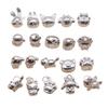 999 Sterling Silver DIY Sanrio Character Spacer Beads: KT Cat, Kuromi, My Melody, Strawberry Bear, StellaLou