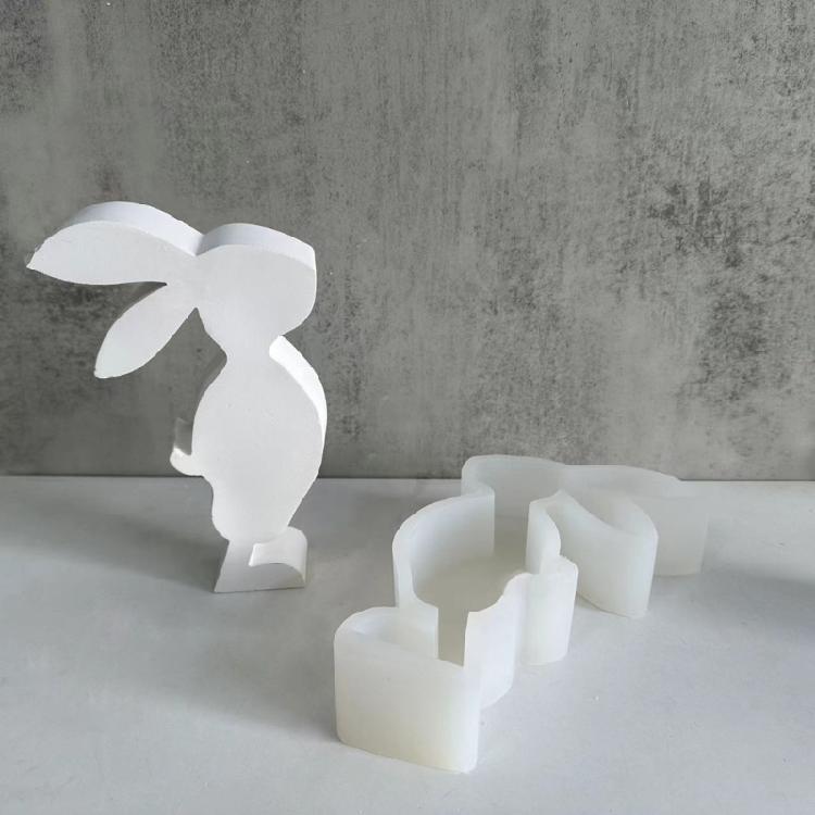 Easter Rabbit Candle Mold DIY Soap Mould Fondant Cake Baking Tool Silicone Mold