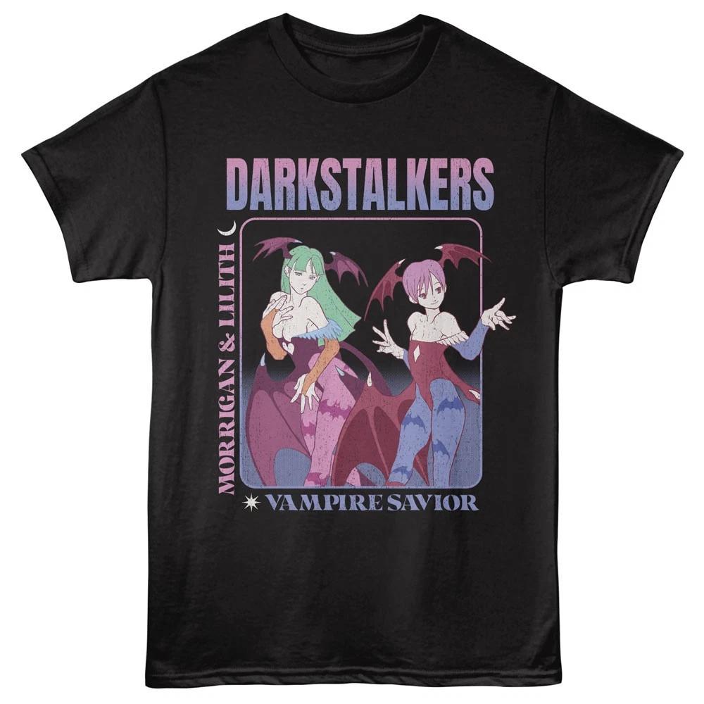 Darkstalkers Capcom Fighting Game Morrigan & Lilith Vampire Savior Men s T shirt 4XL
