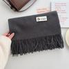 New casual versatile simple solid color warm scarf gentle Japanese and Korean version fashion atmosphere fringed shawl