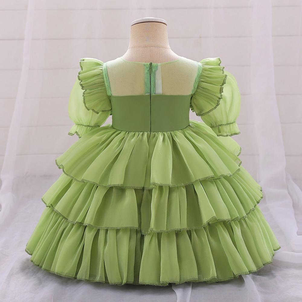 Neugeborene Kleinkind Kleidung Taufe Prinzessin Party Kostüm Baby Mädchen Kleidung Festzug Große Schleife 1. Geburtstag Kleid Für Kurzarm Kleider