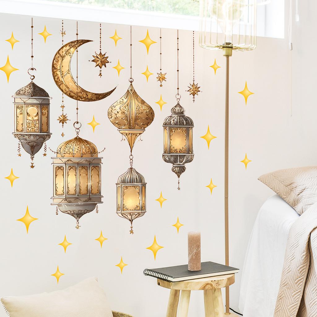 Star Moon Wall Beautification Decoration Retro Chandelier Self Adhesive Stickers
