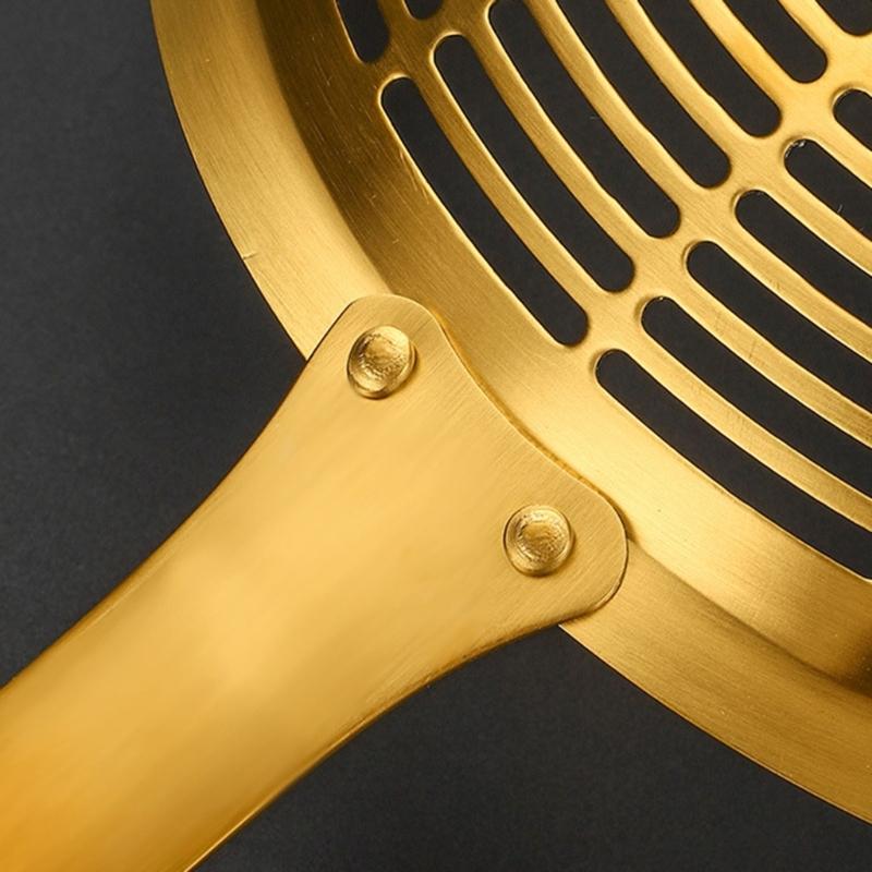 Stainless Steel Skimmer Spoon with Heat Resistant Handle Strainer Ladle Large Colander for Straining and Blanching