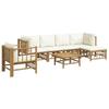 VidaXL Garden Lounge Set 7 Pcs with Cream White Cushions Bamboo 3155181