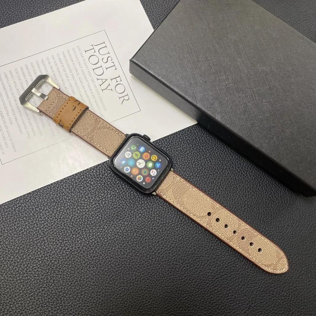 

Suitable for Apple IWatchs8/7/6/5/4 Watch with Leather Buckle 38/40/41/42/44/45/49mm 38 40 41mm светло-коричневого