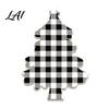 Christmas Tree Decorations Wooden Tabletop Decor Plaid Polka Dots Xmas Wood Signs Red Traditional Festive Ornaments Black Green Desktop Centerpieces
