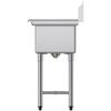 3 Compartment Sink, 18-Gauge 304 Stainless Steel, 356x400x279 mm Bowl Size, 3 Bay Commercial Kitchen Prep & Utility Sink with 2 Drainboards and