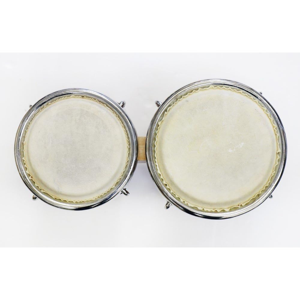 HOSCO Mini Bongo Natural JBG-001N Musical Instrument Compact Size Durable Design