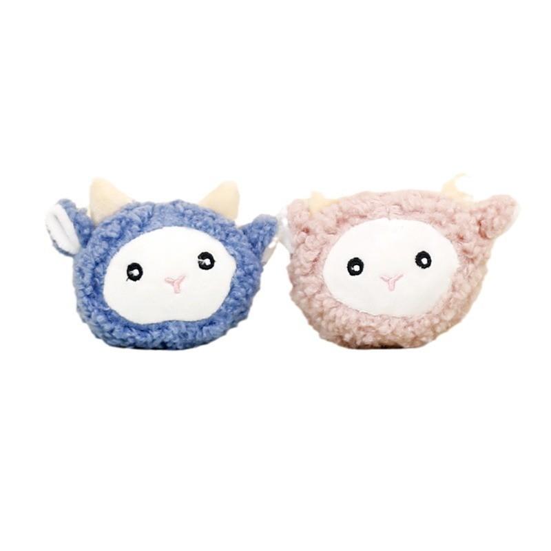 Adorable Plush Sheep Keychain Soft Bell Lamb Head Cute Couple Bag Charm Doll