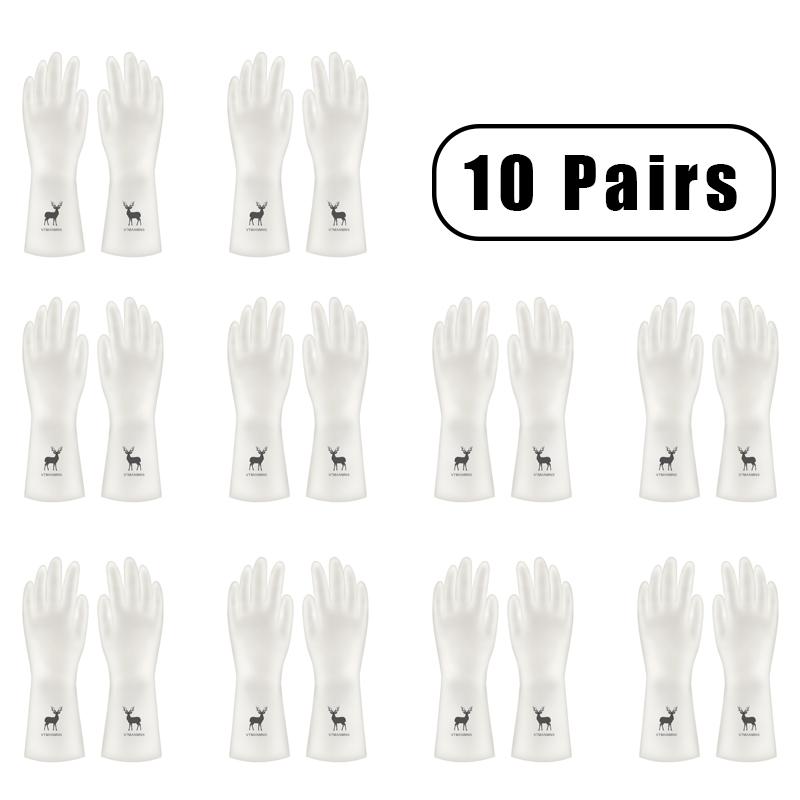 10 Pairs Of Pvc Cleaning Gloves Waterproof Wear-resistant Non-slip Latex Material Housework Laundry Washing Dishes Kitchen