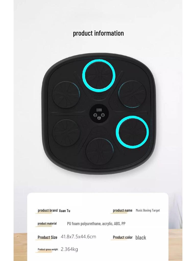 Smart Music Boxing Wall Target: Electronic Punch Bag for Home Training (Adults & Kids)