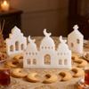 Ramadan Mosque Shape Silicone Mold Hollow House Plaster Mould Eid Mubarak Holiday Gift Candle Gypsum Mold Home Decor Supplies