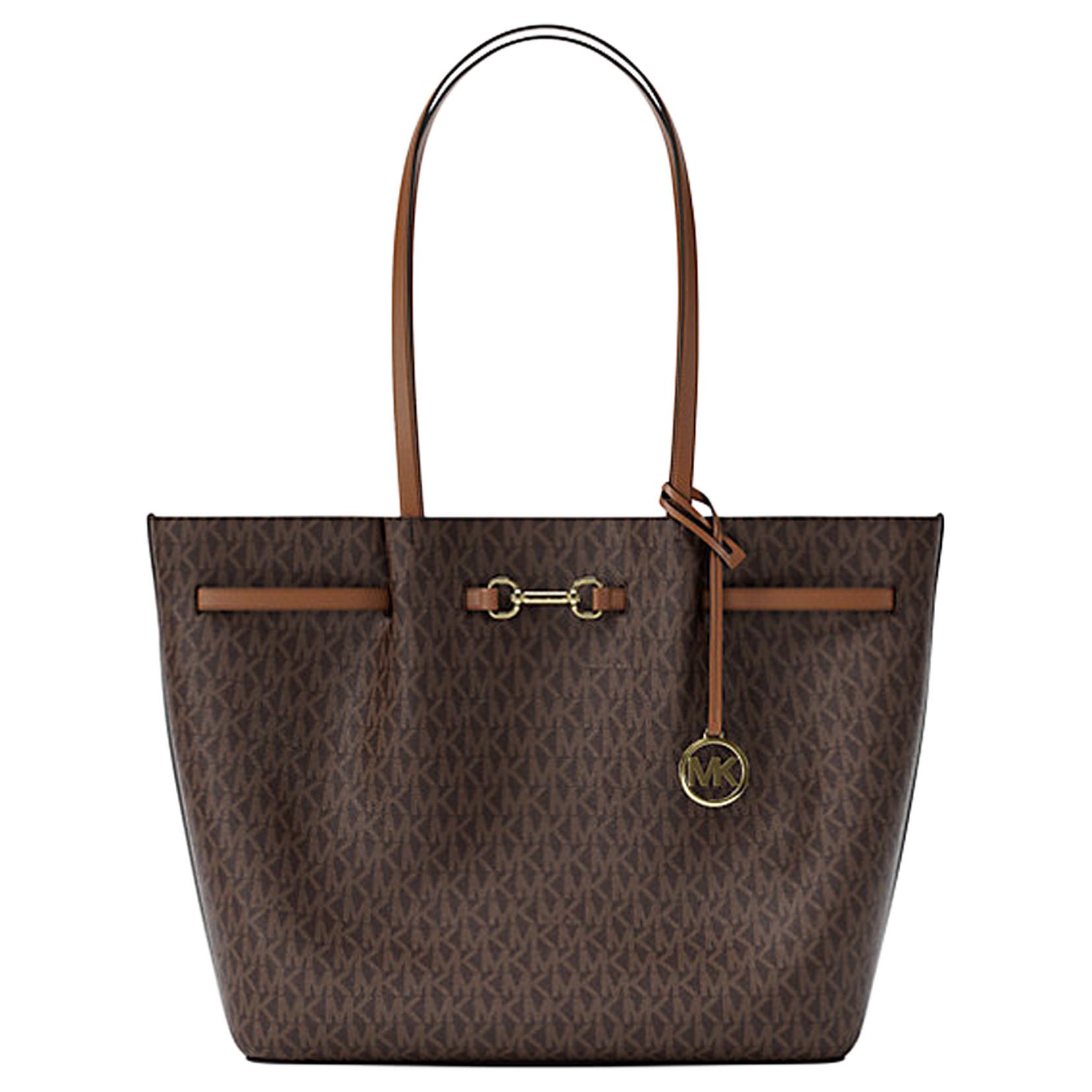 

Michael Kors Carlson Signature Logo Print Design Tote Bag Unisex Tote Bags Brown 35R6G2ZT3B200-BROWN Basic Set (Bag+Dust Bag)