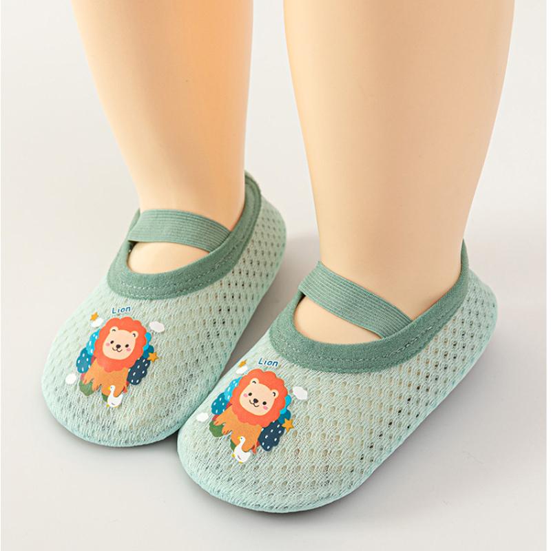 Boys and Girls Baby Floor Socks Children's Mesh Breathable Cartoon Baby Shoes Socks Shade Indoor Shoes for Toddlers