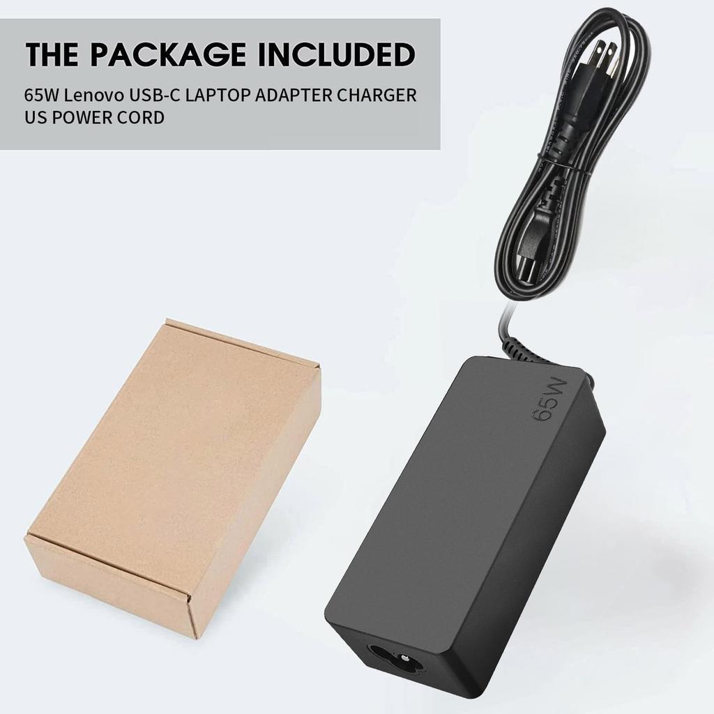 Replacement 65w USB C Laptop Charger for Lenovo ThinkPad/Chromebook/Yoga,ThinkPad T480 T490 T580 E480 ADLX65YDC2A Power Supply for Lenovo Laptop