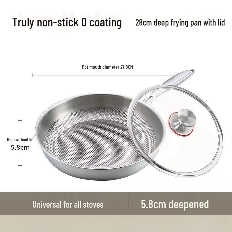 Zhishi 316 Stainless Steel Frying Pan with Lid
