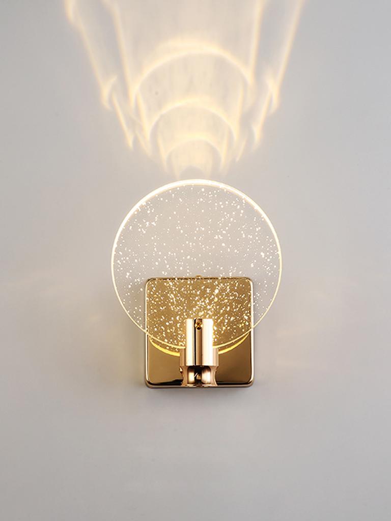 Golden Crystal Modern Glass Stainless Steel Body Led Wall Lamp,Lustre Living Room, Bedroom,Kitchen Interior Lights House Sconces