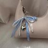 Women Fashionable Bow Keychain Shaped Pearl Mobile Phone Charm, Bag Charm And Accessory.