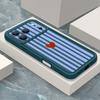 Stripe Heart Pattern Case For iPhone 18 Pro Max Shockproof Bumper Soft Silicone Cover For iPhone 17 16 15 14 13 Pro Max 17E