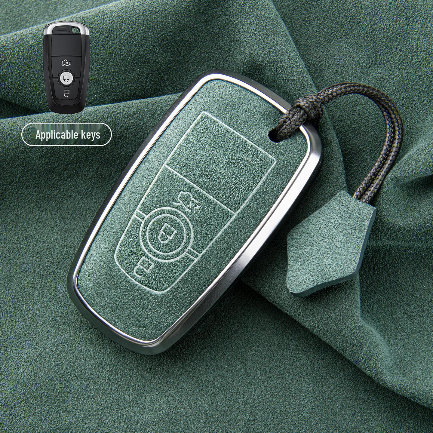 Premium Sheepskin Key Cover for Ford Explorer ST, Edge L, Mondeo EVOS