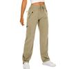 Women's Hiking Pants Waterproof Sweatpant Elastic Waist Zipper Multi-Pocket Casual Sports Trouser