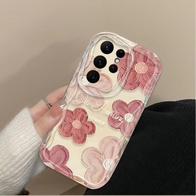 Custodia per Telefono Pittura ad Olio Fiore Onda per Samsung Galaxy S23 S24 S25 S26 Ultra S22 S21 S20 Plus FE A15 A16 A34 A35 A54 A55 Cover