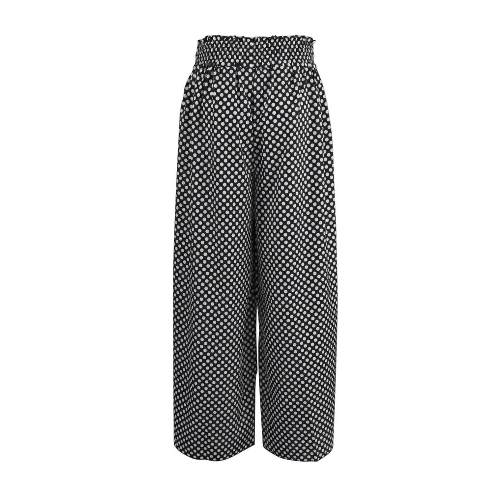 Damen Modische Kordelzug High Waist Gepunktet Bedruckte Lange Csual Hose