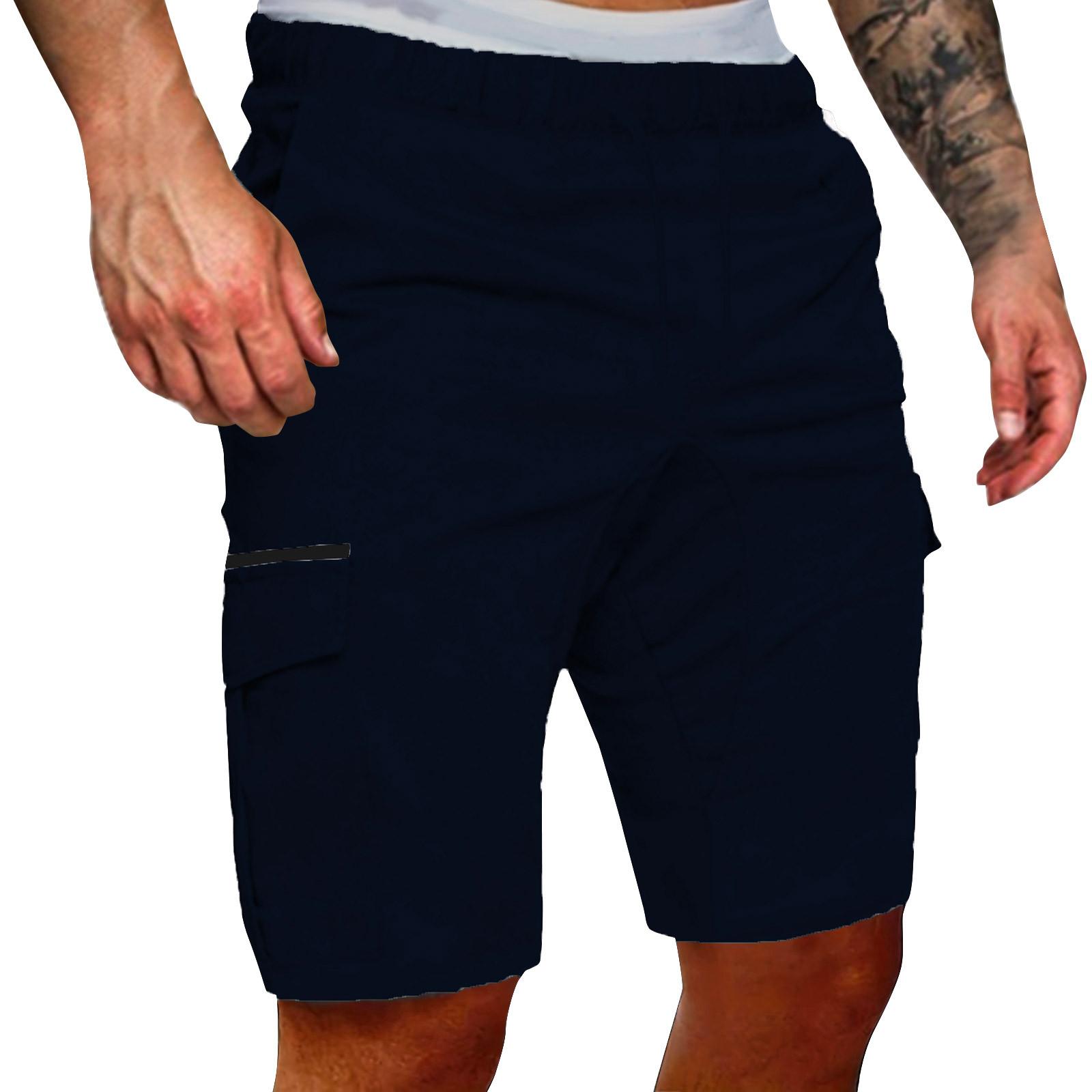 

Чоловічий літній повсякденний одяг на відкритому повітрі повсякденний комбінезон з кишенями в стилі печворк Спортивні інструменти Шорти Штани M Темно-синій