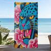 Tropical Pop Art Leopard Beach Towel Summer Vacation Pool Towel Large Waterproof Jungle Print Beach Blanket 80x160cm
