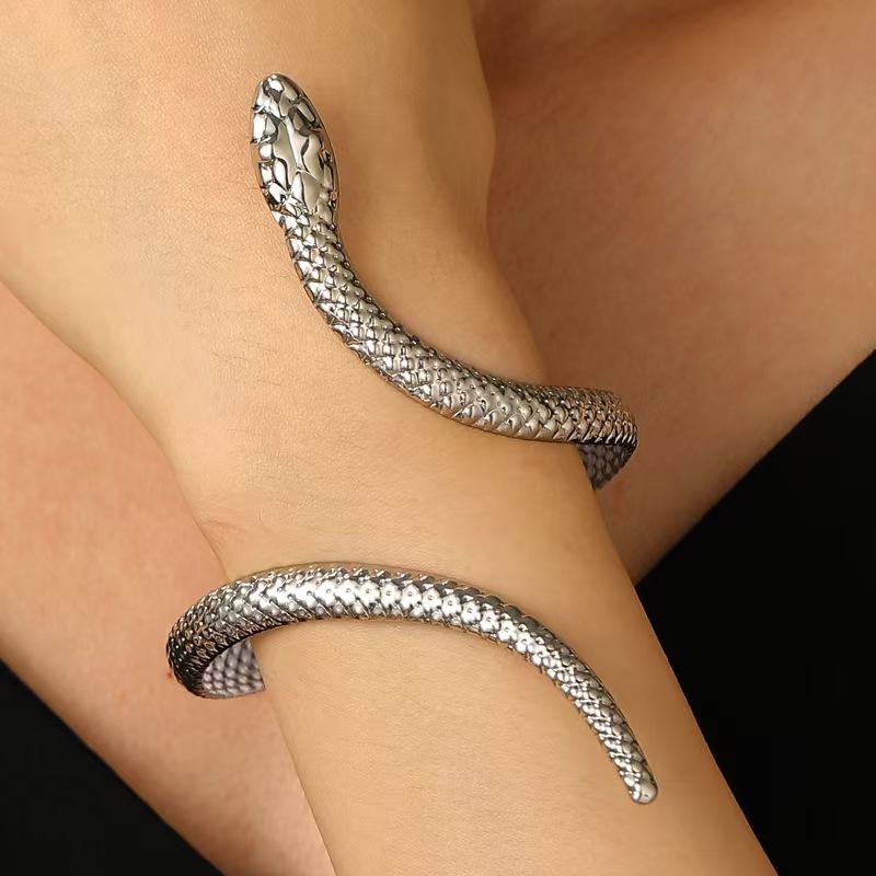 Verstellbares Armband & Ring Set im europäischen & amerikanischen Stil mit Schlangendesign für Männer & Frauen