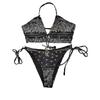 Floral Print Bikini Set Low Waiist Swimsuit Sexy Bathsuit Women's Two Piece Suits High Cut Bathwear Bandage Biquinis