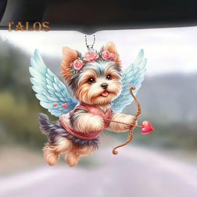 Auto-Anhänger aus Acryl, schwingender Hund, leichter Autospiegel, zum Aufhängen, Auto-Innenausstattung, Schultertasche, Schulranzen-Dekoration, Charm, Geschenk zum Valentinstag
