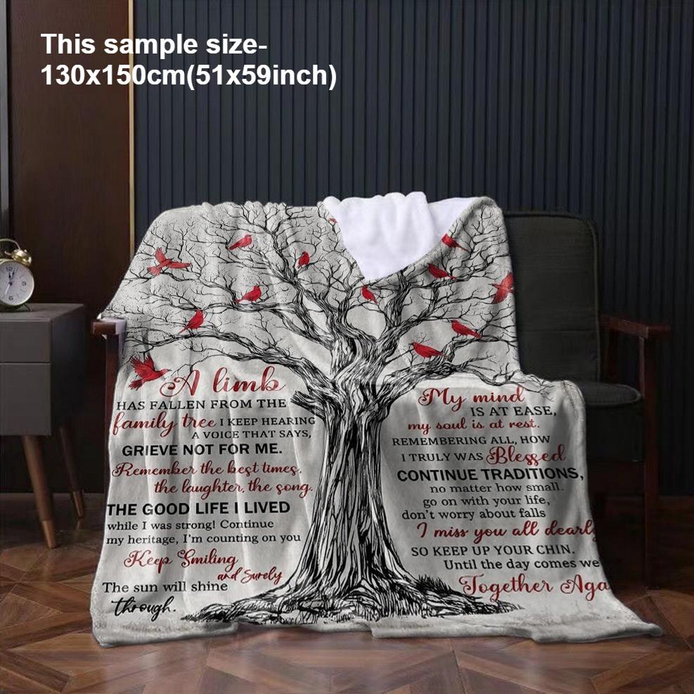 1PC Tree of Mind Blanket throw for Anniversary Birthday Gifts Friends Family Presents Festival Gifts Soft Warm all season use 75cmx90cm