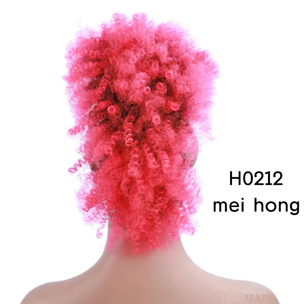 MISS WIG Estensioni sintetiche dei capelli Mohawk ricci crespi Pezzi di capelli colorati con clip per le donne Party
